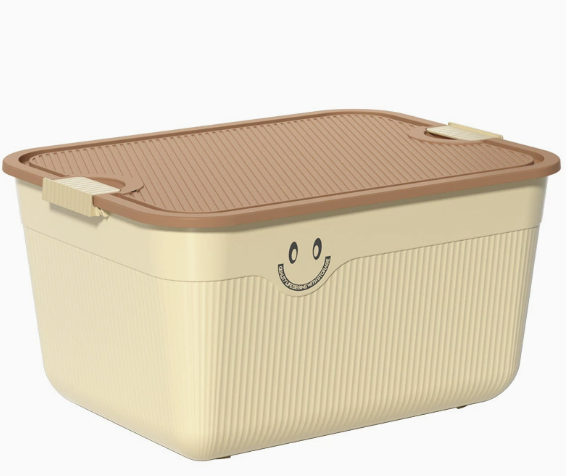 桌面收纳盒零食杂物水果收纳筐手提带盖塑料家居衣物收纳整理箱