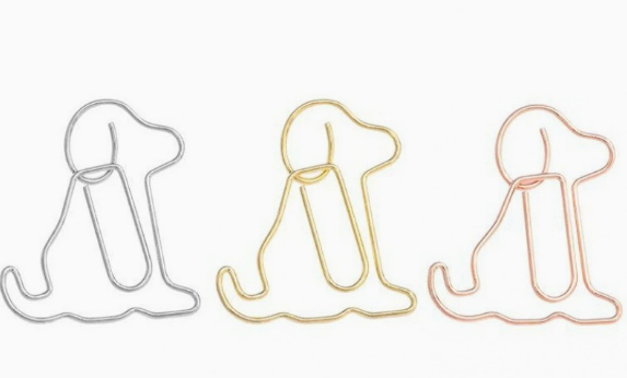 卡通创意金属小狗办公用品回形针书签学生纸夹异形曲别针