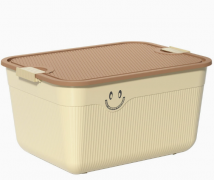 桌面收纳盒零食杂物水果收纳筐手提带盖塑料家居衣物收纳整理箱